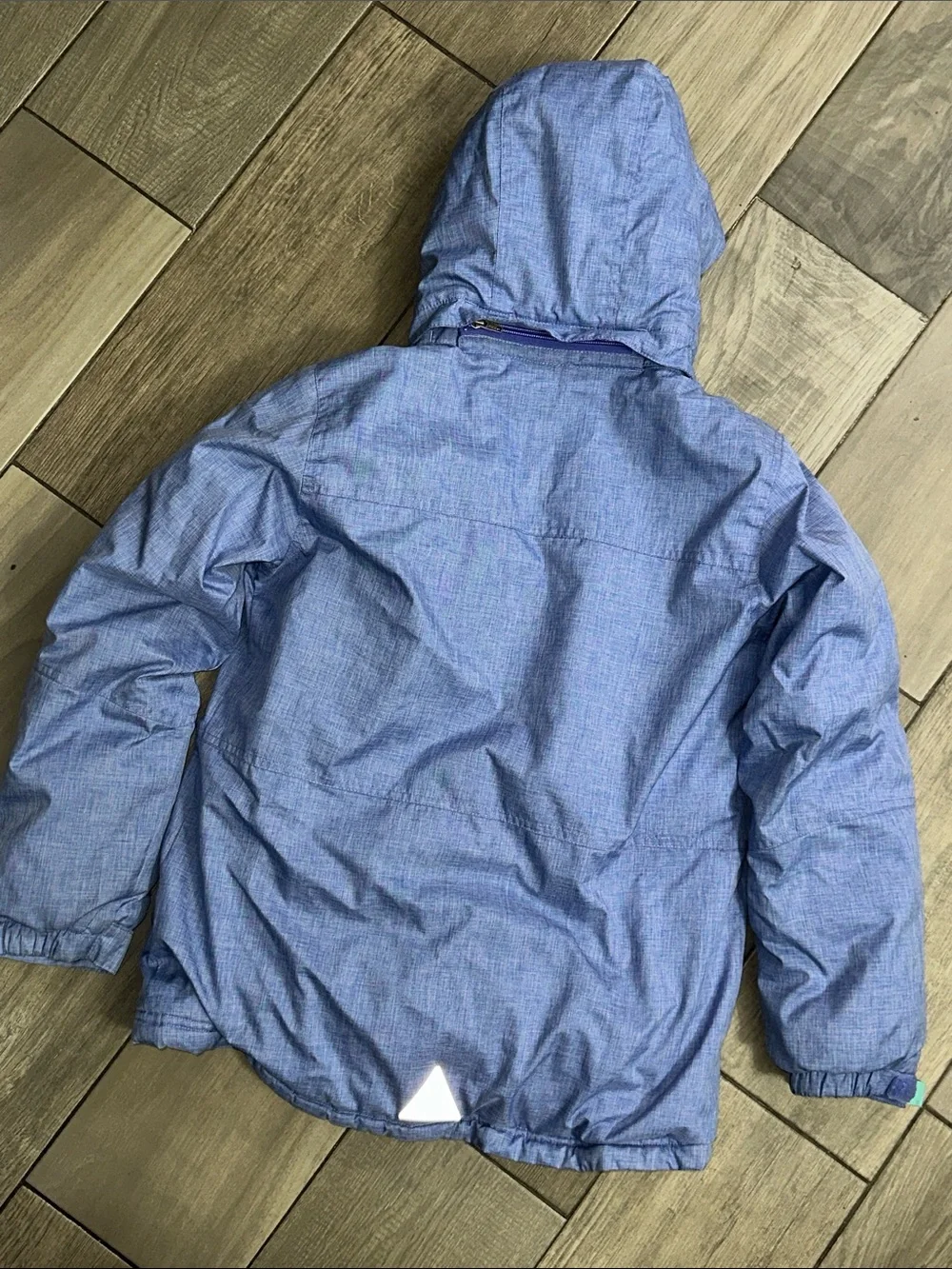 LL Bean Girls Puffer Jacket Blue Large 14/16